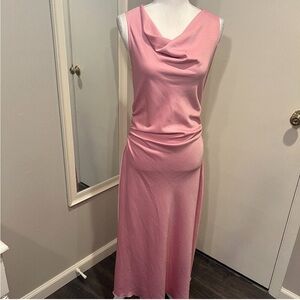 Bebe Pink Cowl Neck Midi dress